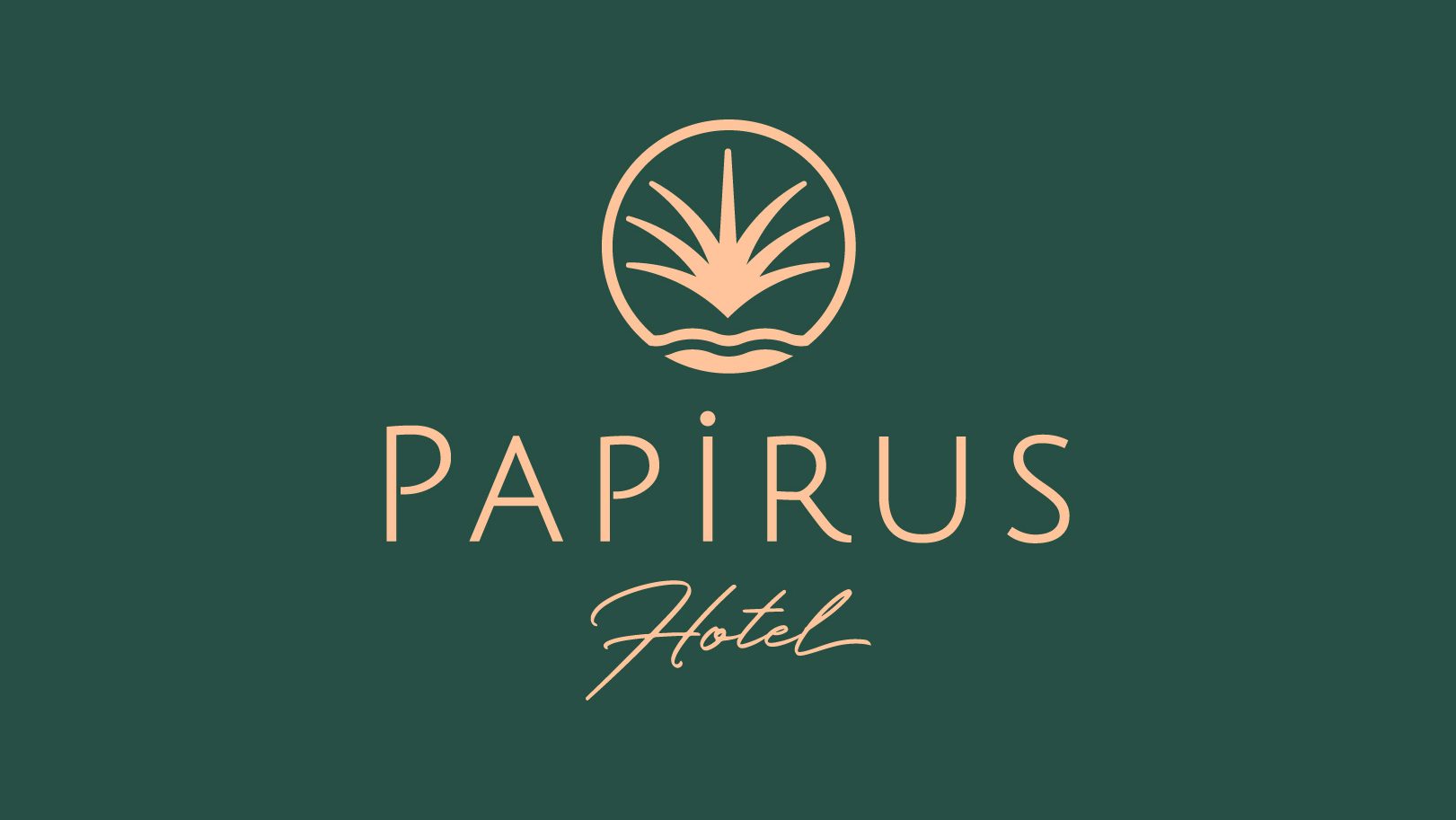 Papirus Hotel için otelin bahçesindeki papirüs bitkilerinden ilham alınarak hazırlanan logo tasarımı